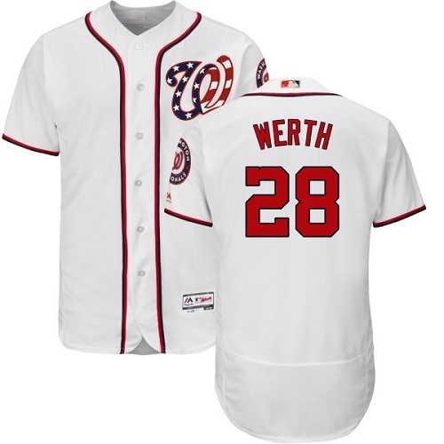 Nationals #28 Jayson Werth White Flexbase Authentic Collection Stitched MLB Jersey Nationals #28 Jayson Werth White Flexbase Authentic Collection Stitched MLB Jersey