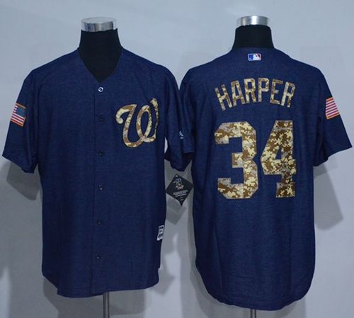 Nationals #34 Bryce Harper Denim Blue Salute to Service Stitched MLB Jersey Nationals #34 Bryce Harper Denim Blue Salute to Service Stitched MLB Jersey