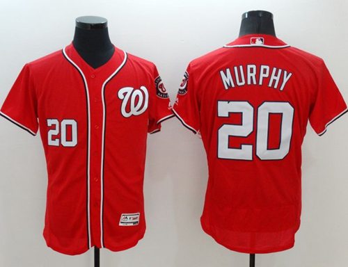 Nationals #20 Daniel Murphy Red Flexbase Authentic Collection Stitched MLB Jersey Nationals #20 Daniel Murphy Red Flexbase Authentic Collection Stitched MLB Jersey