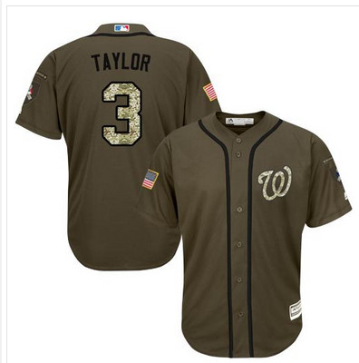 Nationals #3 Michael Taylor Green Salute to Service Stitched MLB Jersey Nationals #3 Michael Taylor Green Salute to Service Stitched MLB Jersey