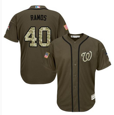 Nationals #40 Wilson Ramos Green Salute to Service Stitched MLB Jersey Nationals #40 Wilson Ramos Green Salute to Service Stitched MLB Jersey