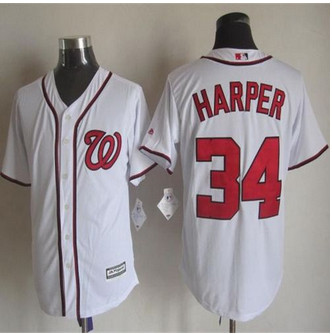 Washington Nationals #34 Bryce Harper White New Cool Base Stitched Baseball Jersey Washington Nationals #34 Bryce Harper White New Cool Base Stitched Baseball Jersey