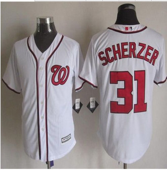 Washington Nationals #31 Max Scherzer White New Cool Base Stitched Baseball Jersey Washington Nationals #31 Max Scherzer White New Cool Base Stitched Baseball Jersey