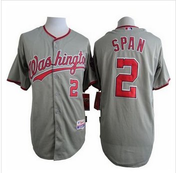 Washington Nationals #2 Denard Span Grey Cool Base Stitched Baseball Jersey Washington Nationals #2 Denard Span Grey Cool Base Stitched Baseball Jersey