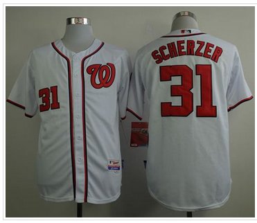 Washington Nationals #31 Max Scherzer White Cool Base Stitched Baseball Jersey Washington Nationals #31 Max Scherzer White Cool Base Stitched Baseball Jersey