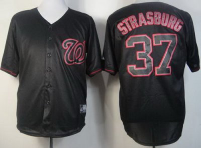 Washington Nationals 37 Stephen Strasburg Black Fashion MLB Jerseys Washington Nationals 37 Stephen Strasburg Black Fashion MLB Jerseys