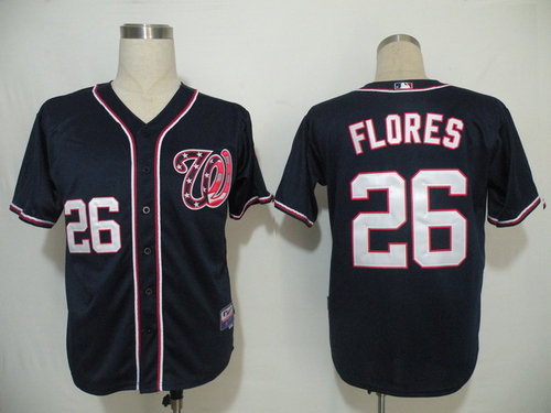 mlb Washington Nationals #26 Flores dk,blue mlb Washington Nationals #26 Flores dk,blue