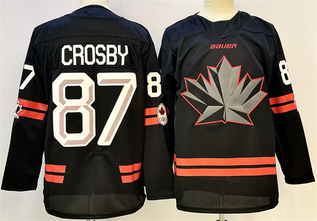 Men's Canada Hockey #87 Sidney Crosby Black Stitched Jersey Men's Canada Hockey #87 Sidney Crosby Black Stitched Jersey