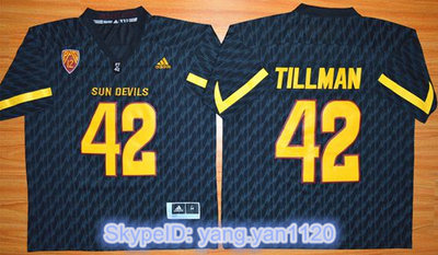 Sun Devils #42 Pat Tillman New Black Stitched NCAA Basketball Jersey