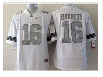 Ohio State Buckeyes #16 J. T. Barrett White Limited Platinum Stitched NCAA Jersey Ohio State Buckeyes #16 J. T. Barrett White Limited Platinum Stitched NCAA Jersey