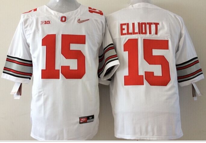 Ohio State Buckeyes #15 Ezekiel Elliott White Stitched NCAA Jersey Ohio State Buckeyes #15 Ezekiel Elliott White Stitched NCAA Jersey