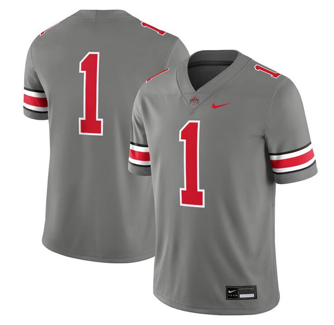 Men's Ohio State Buckeyes #1 Gray Stitched Football Jersey Men's Ohio State Buckeyes #1 Gray Stitched Football Jersey