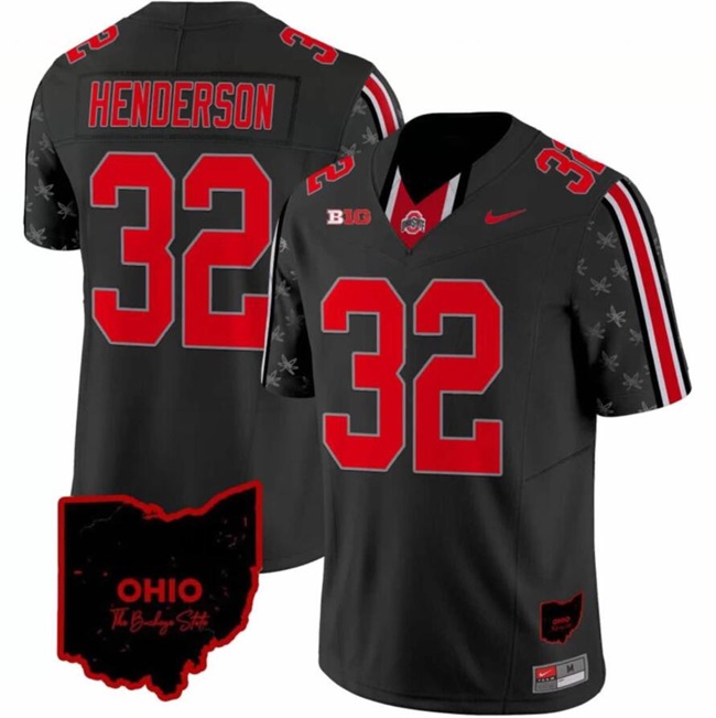 Men's Ohio State Buckeyes #32 TreVeyon Henderson Black 2023 F.U.S.E. Limited Stitched Jersey Men's Ohio State Buckeyes #32 TreVeyon Henderson Black 2023 F.U.S.E. Limited Stitched Jersey