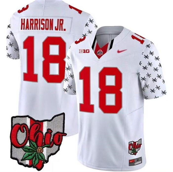 Men's Ohio State Buckeyes #18 Marvin Harrison White 2023 F.U.S.E. Limited Stitched Jersey Men's Ohio State Buckeyes #18 Marvin Harrison White 2023 F.U.S.E. Limited Stitched Jersey