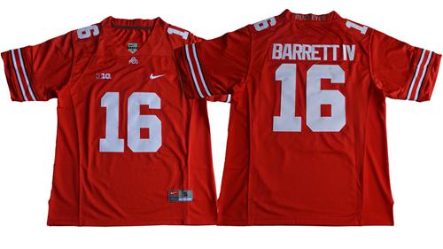 Buckeyes #16 J. T. Barrett IV Red Limited Stitched NCAA Jersey Buckeyes #16 J. T. Barrett IV Red Limited Stitched NCAA Jersey