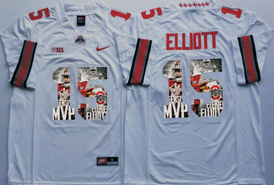 Ohio State Buckeyes 15 Ezekiel Elliott White Portrait Number College Jersey Ohio State Buckeyes 15 Ezekiel Elliott White Portrait Number College Jersey