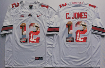 Ohio State Buckeyes 12 C.Jones White New Portrait Number College Jersey Ohio State Buckeyes 12 C.Jones White New Portrait Number College Jersey