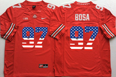 Ohio State Buckeyes 97 Joey Bosa Red US Flag College Football Jersey Ohio State Buckeyes 97 Joey Bosa Red US Flag College Football Jersey