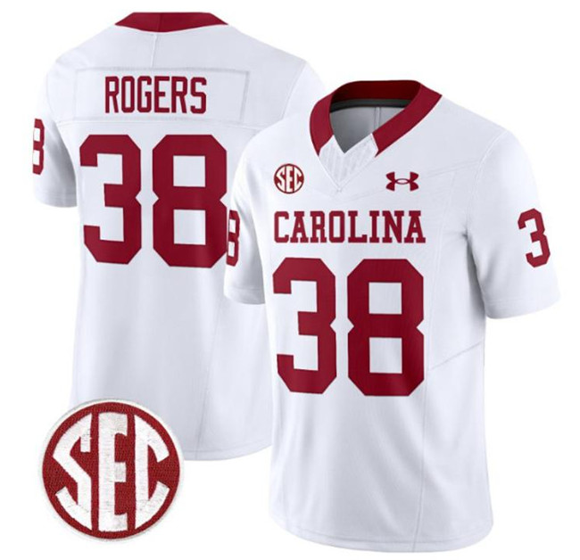 Men's South Carolina Fighting Gamecocks #38 George Rogers White F.U.S.E. Stitched Football Jersey Men's South Carolina Fighting Gamecocks #38 George Rogers White F.U.S.E. Stitched Football Jersey