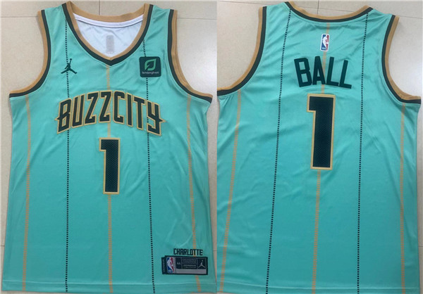 Men's Charlotte Hornets #1 LaMelo Ball Teal Stitched Basketball Jersey Men's Charlotte Hornets #1 LaMelo Ball Teal Stitched Basketball Jersey