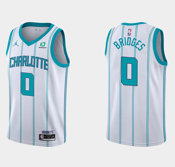 Men's Charlotte Hornets #0 Miles Bridges White Stitched Basketball Jersey Men's Charlotte Hornets #0 Miles Bridges White Stitched Basketball Jersey