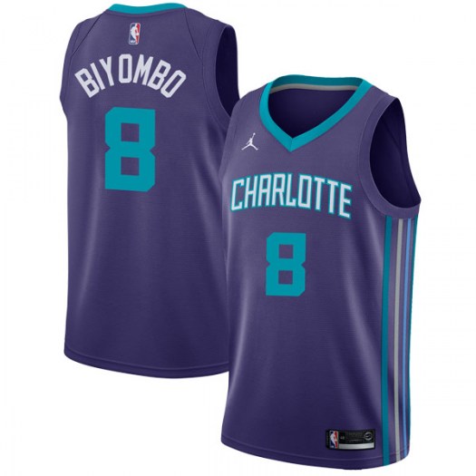 Nike Hornets #8 Bismack Biyombo Purple NBA Jordan Swingman Statement Edition Jersey Nike Hornets #8 Bismack Biyombo Purple NBA Jordan Swingman Statement Edition Jersey