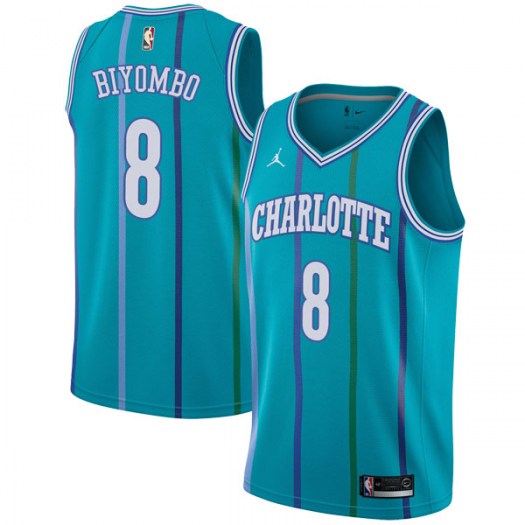 Nike Hornets #8 Bismack Biyombo Aqua NBA Jordan Swingman Hardwood Classics Jersey Nike Hornets #8 Bismack Biyombo Aqua NBA Jordan Swingman Hardwood Classics Jersey