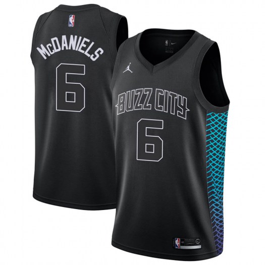 Nike Hornets #6 Jalen McDaniels Black NBA Jordan Swingman City Edition Jersey Nike Hornets #6 Jalen McDaniels Black NBA Jordan Swingman City Edition Jersey
