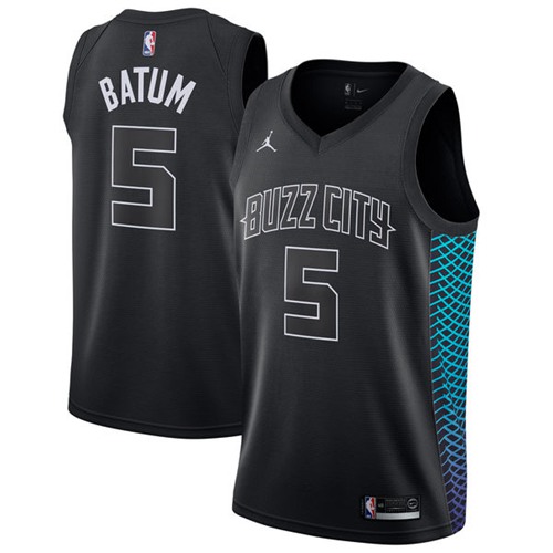 Nike Hornets #5 Nicolas Batum Black NBA Jordan Swingman City Edition Jersey Nike Hornets #5 Nicolas Batum Black NBA Jordan Swingman City Edition Jersey