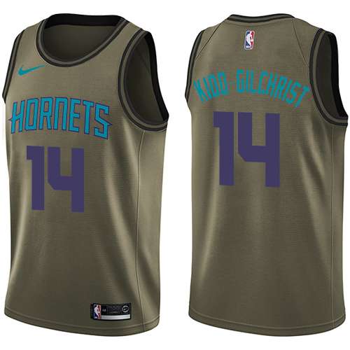 Nike Hornets #14 Michael Kidd-Gilchrist Green Salute to Service NBA Swingman Jersey Nike Hornets #14 Michael Kidd-Gilchrist Green Salute to Service NBA Swingman Jersey