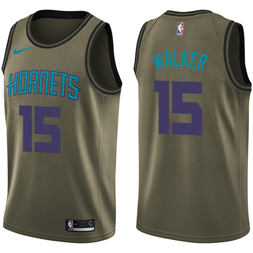 Nike Hornets #15 Kemba Walker Green Salute to Service NBA Swingman Jersey Nike Hornets #15 Kemba Walker Green Salute to Service NBA Swingman Jersey