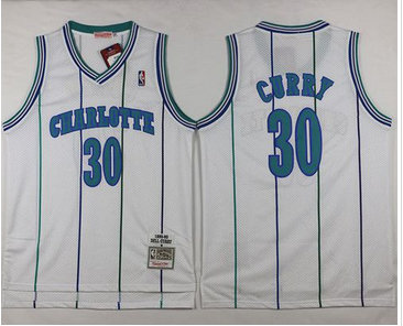 Mitchell And Ness Charlotte Hornets #30 Dell Curry White Throwback Stitched NBA Jersey Mitchell And Ness Charlotte Hornets #30 Dell Curry White Throwback Stitched NBA Jersey