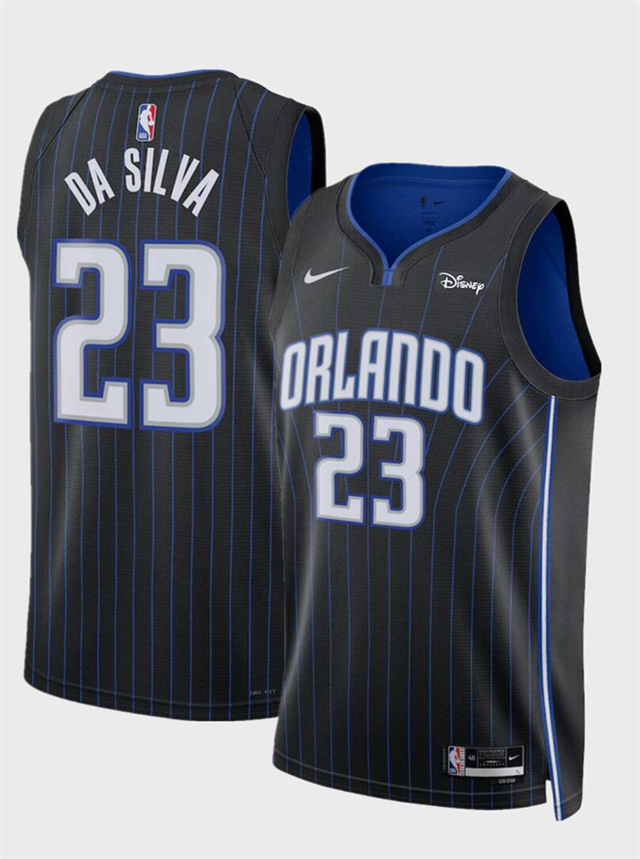 Men's Orlando Magic #23 Tristan Da Silva Black 2024 Draft Icon Edition Stitched Basketball Jersey Men's Orlando Magic #23 Tristan Da Silva Black 2024 Draft Icon Edition Stitched Basketball Jersey
