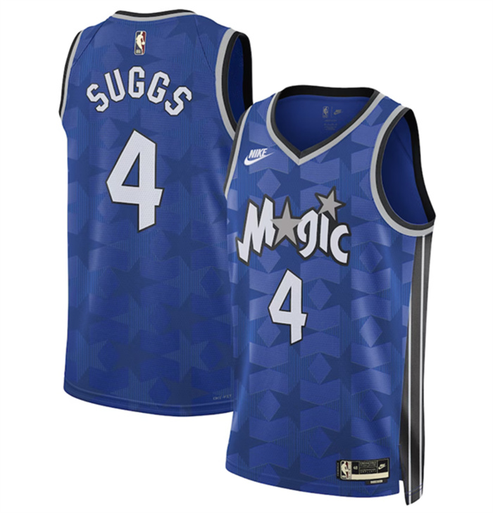Men's Orlando Magic #4 Jalen Suggs Blue 2023 24 Classic Edition Stitched Basketball Jersey Men's Orlando Magic #4 Jalen Suggs Blue 2023 24 Classic Edition Stitched Basketball Jersey