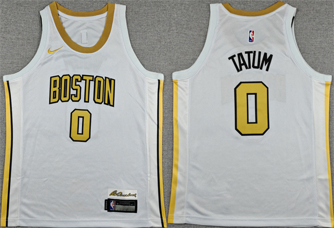 Youth Boston Celtics #0 Jayson Tatum White 2025 City Edition Stitched Jersey Youth Boston Celtics #0 Jayson Tatum White 2025 City Edition Stitched Jersey