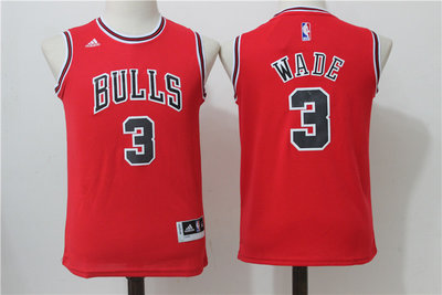 Bulls 3 Dwyane Wade Red Youth Swingman Jersey Bulls 3 Dwyane Wade Red Youth Swingman Jersey