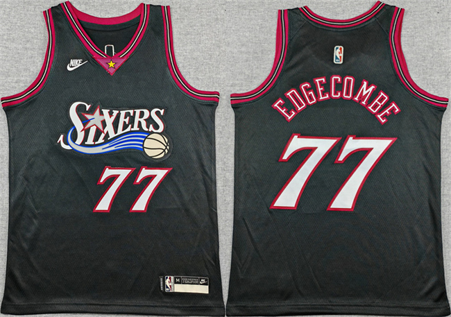 Youth Philadelphia 76ers #77 V. J. Edgecombe Black 2025-26 Classic Edition Stitched Jersey Youth Philadelphia 76ers #77 V. J. Edgecombe Black 2025-26 Classic Edition Stitched Jersey