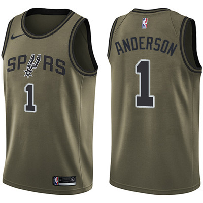 Nike Spurs #1 Kyle Anderson Green Salute to Service Youth NBA Swingman Jersey Nike Spurs #1 Kyle Anderson Green Salute to Service Youth NBA Swingman Jersey