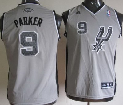Kids San Antonio Spurs 9# Tony Parker Grey Revolution 30 Swingman NBA Jerseys Kids San Antonio Spurs 9# Tony Parker Grey Revolution 30 Swingman NBA Jerseys
