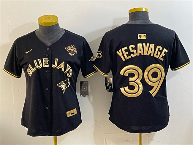 Youth Toronto Blue Jays #39 Trey Yesavage Black Gold 2025 American League Champions Limited Stitched Baseball Jersey Youth Toronto Blue Jays #39 Trey Yesavage Black Gold 2025 American League Champions Limited Stitched Baseball Jersey