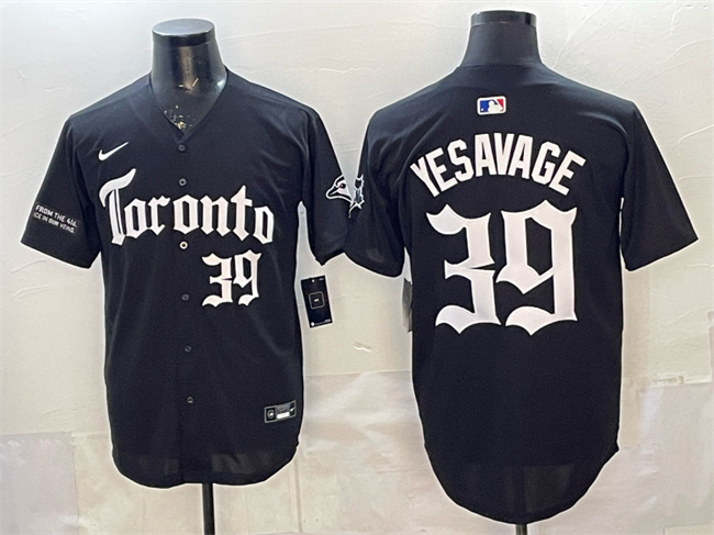 Men's Toronto Blue Jays #39 Trey Yesavage Black Gothic North Edition Limited Stitched Baseball Jersey Men's Toronto Blue Jays #39 Trey Yesavage Black Gothic North Edition Limited Stitched Baseball Jersey