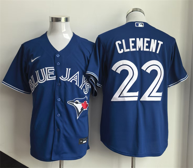Men's Toronto Blue Jays #22 Ernie Clement Blue 2025 Cool Base Stitched Baseball Jersey Men's Toronto Blue Jays #22 Ernie Clement Blue 2025 Cool Base Stitched Baseball Jersey