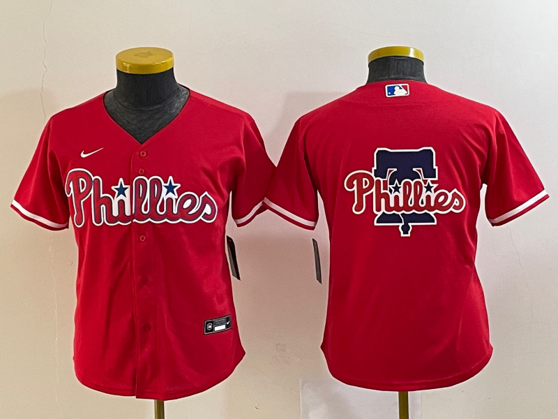 Women's Philadelphia Phillies Red Team Big Logo Cool Base Stitched Baseball Jersey(Run Small) Women's Philadelphia Phillies Red Team Big Logo Cool Base Stitched Baseball Jersey(Run Small)