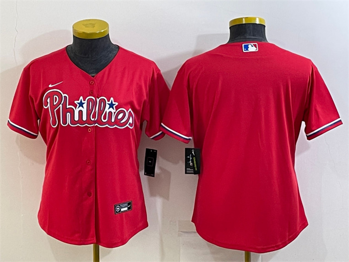 Women's Philadelphia Phillies Blank Red Cool Base Stitched Baseball Jersey(Run Small) Women's Philadelphia Phillies Blank Red Cool Base Stitched Baseball Jersey(Run Small)