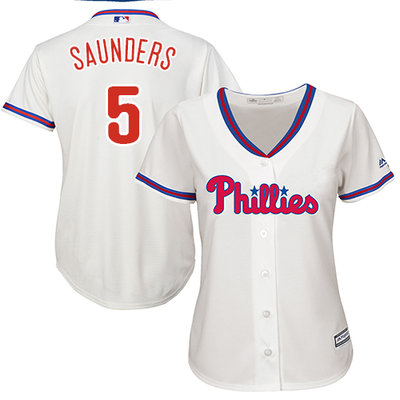 Phillies #5 Michael Saunders Cream Alternate Women's Stitched MLB Jersey Phillies #5 Michael Saunders Cream Alternate Women's Stitched MLB Jersey