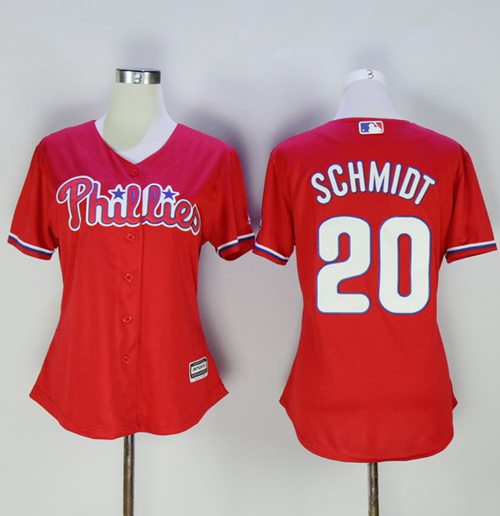 Phillies #20 Mike Schmidt Red Women's Alternate Stitched MLB Jersey Phillies #20 Mike Schmidt Red Women's Alternate Stitched MLB Jersey
