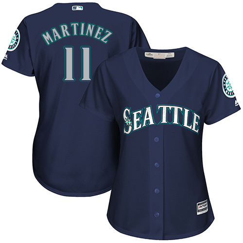 Mariners #11 Edgar Martinez Navy Blue Alternate Women's Stitched Baseball Jersey Mariners #11 Edgar Martinez Navy Blue Alternate Women's Stitched Baseball Jersey