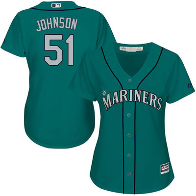 Mariners #51 Randy Johnson Green Alternate Women's Stitched MLB Jersey Mariners #51 Randy Johnson Green Alternate Women's Stitched MLB Jersey