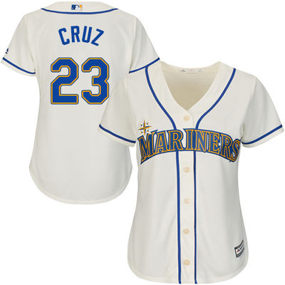 Mariners #23 Nelson Cruz Cream Alternate Women's Stitched MLB Jersey Mariners #23 Nelson Cruz Cream Alternate Women's Stitched MLB Jersey