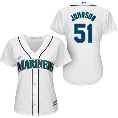 Mariners #51 Randy Johnson White Home Women's Stitched MLB Jersey Mariners #51 Randy Johnson White Home Women's Stitched MLB Jersey